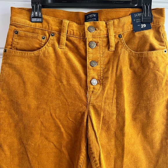 J. Crew Mustard Saffron 9" High Rise Skinny Button Fly Corduroy Pants  Size 29 - Picture 3 of 10